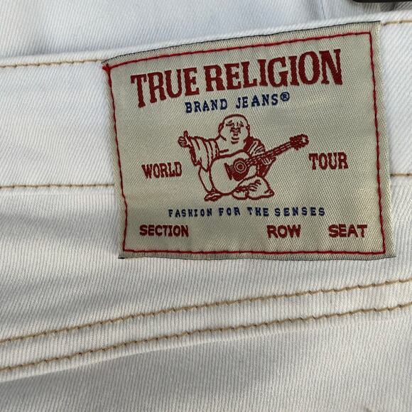 True Religion Jeans Women's 29 Optic White Becca Mid Rise Bootcut Western NWT - Picture 8 of 16